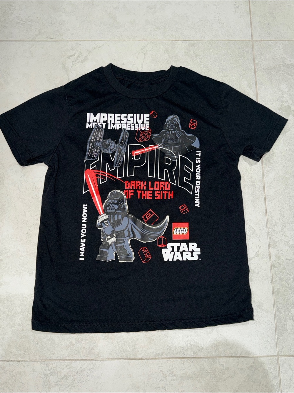 Lego Star Wars Black Tee with Red and White Graphic